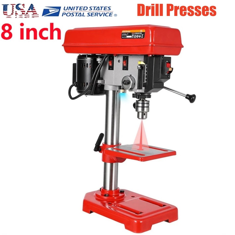 8" Benchtop Drill Press Tabletop Drilling Machine 620-3100RPM 5 Adjustable Speed