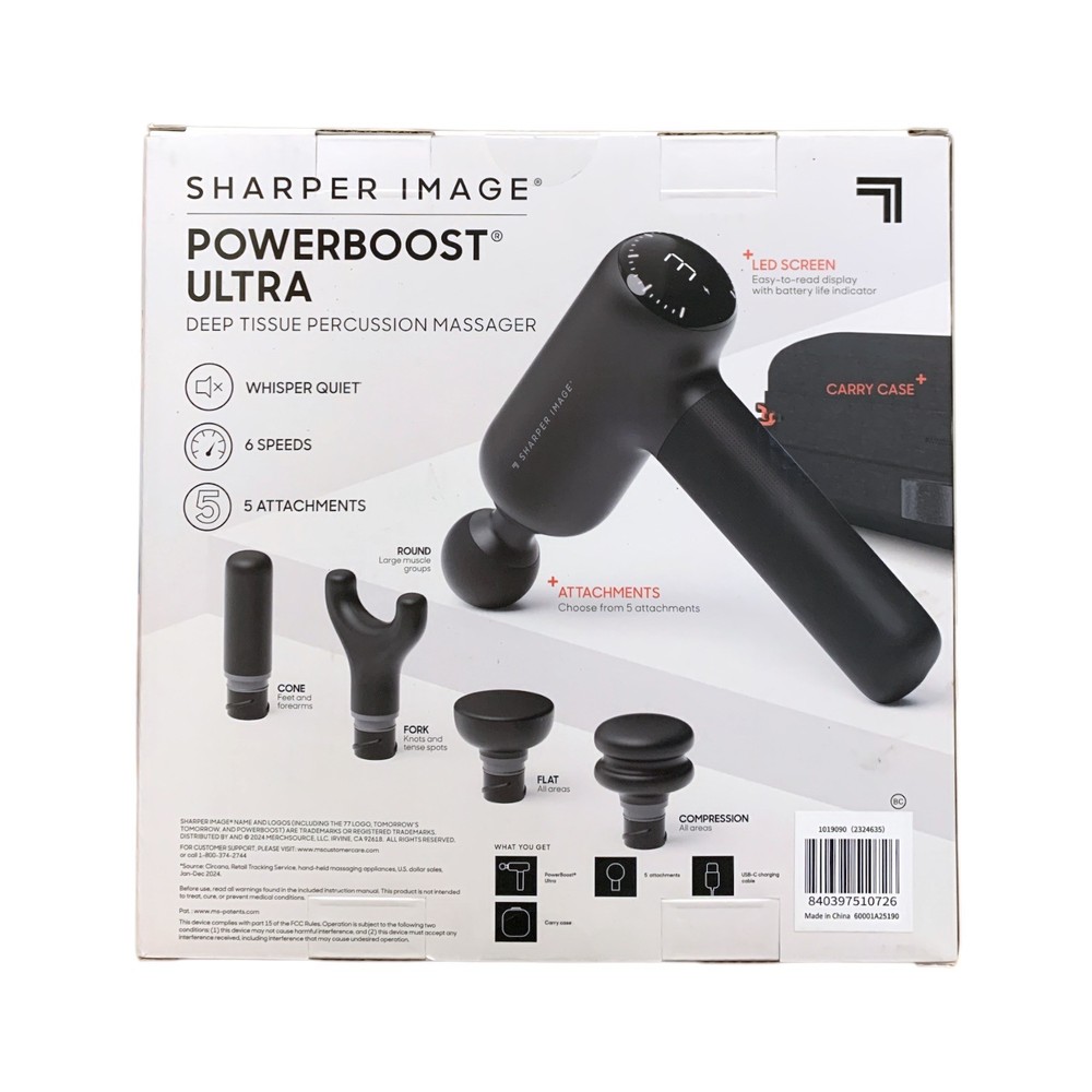 Sharper Image Powerboost Ultra Deep Tissue Percussion Massager with LED Screen