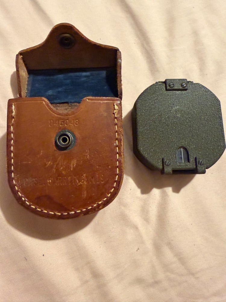 military compass with leather case
