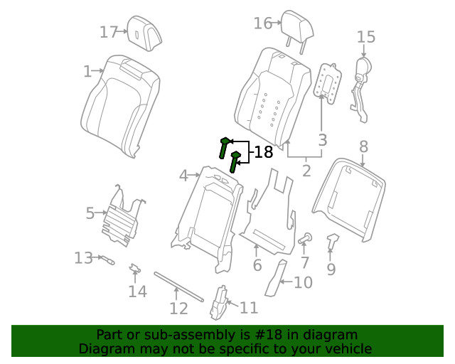 Genuine Ford Headrest Guide BA5Z-54610A16-AB