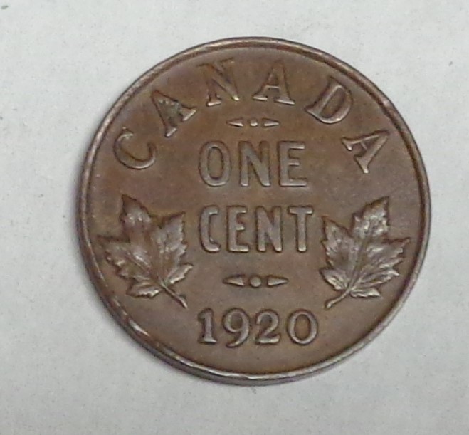 CANADA 1 SMALL CENT 1920  High Grade Minimal Circulation