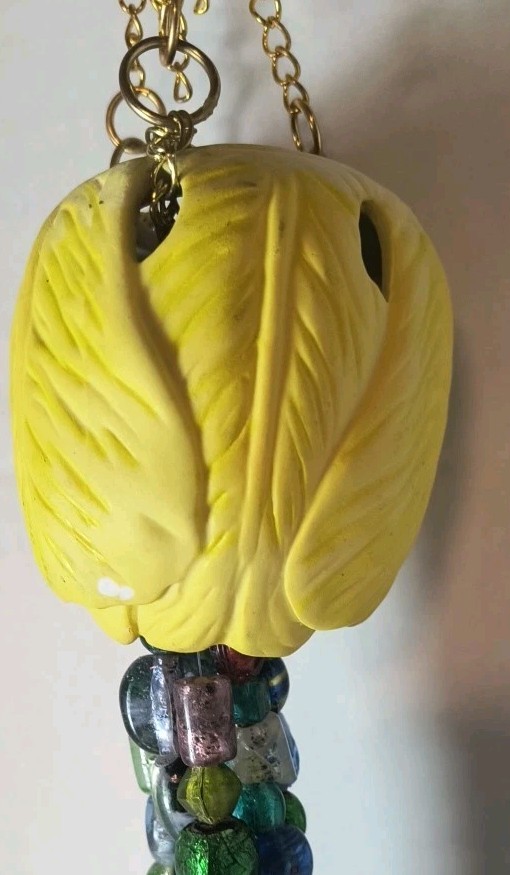 Whimsical Handcrafted Glass Beaded Ceramic Wind Chimes