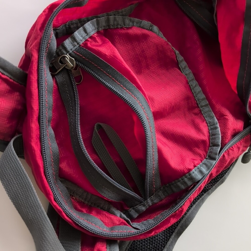 HIKPRO Red & Gray Durable Lightweight Packable Backpack Water Resistant