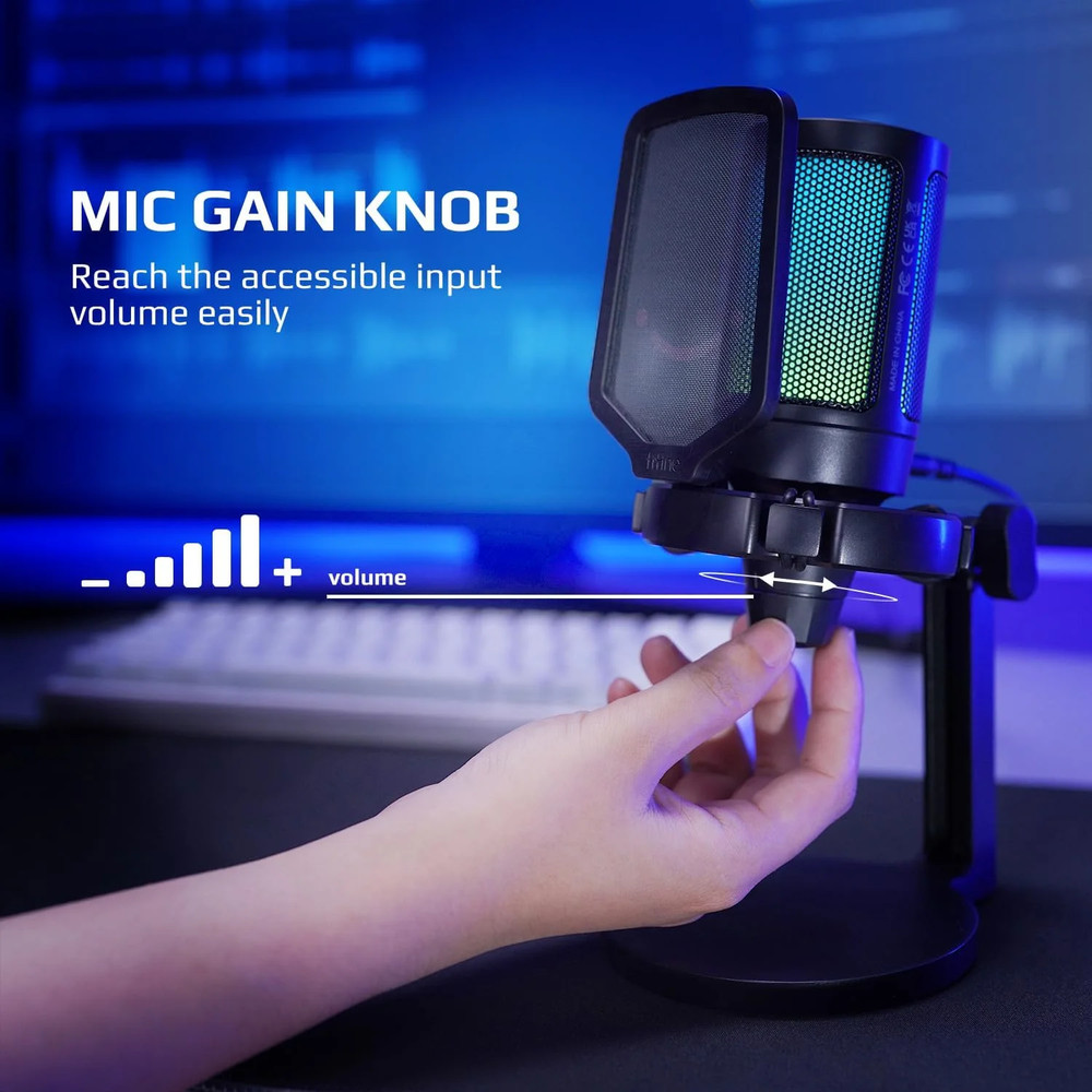 Gaming Streaming USB Condenser Microphone Computer, Console, PS5 Plug-and-Play