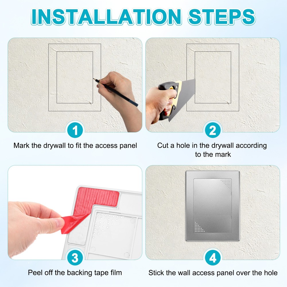 1-Pack Access Panel for Drywall, 7x5" Plastic [Grey, Ventilated Rectangle]
