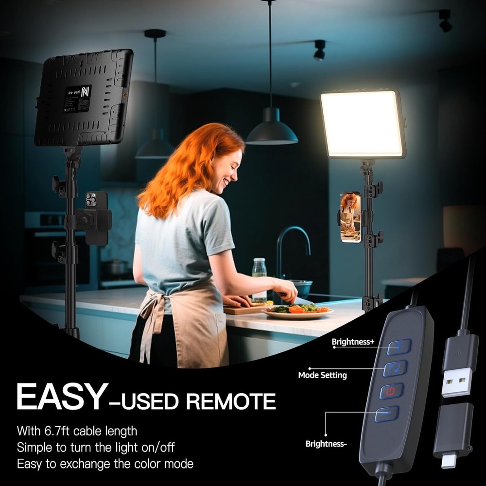 2-Pack LED Video Light Kit - Dimmable 2800-6500K Lighting for Creators