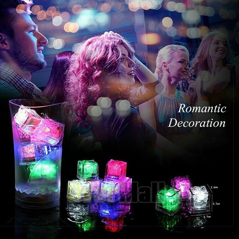 Light Up Ice Cubes Bulk, 12-48 PCS Led Ice Cubes for Drinks with Changing Lights