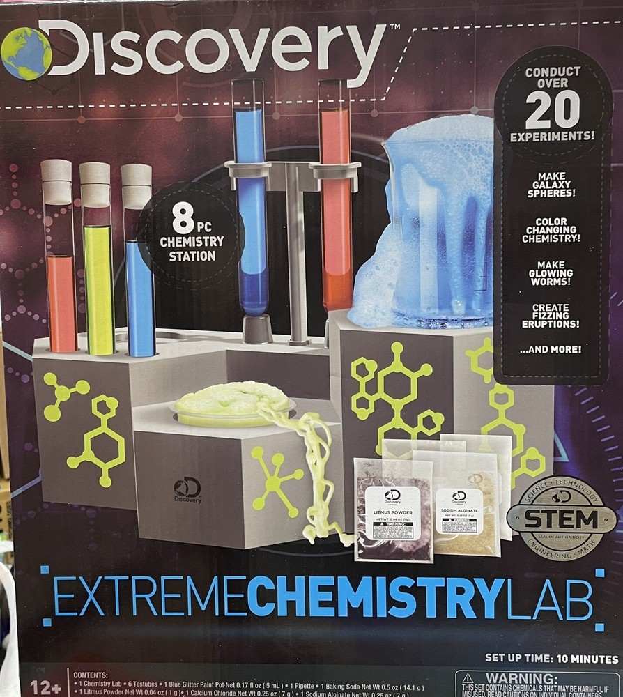 Discovery Extreme Chemistry Lab Science Experiment Kit STEM Over 20 Experiments