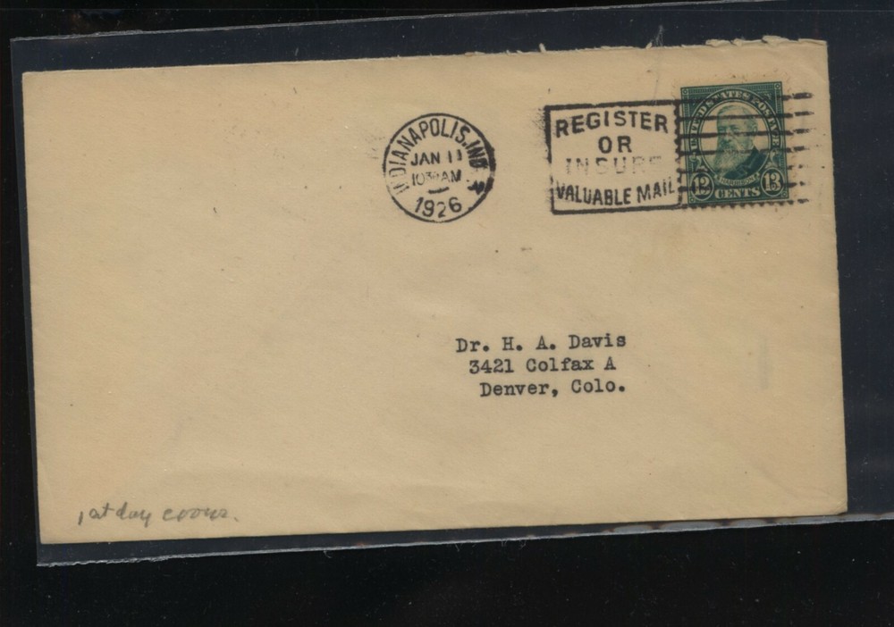 US  622  first day  cancel cover  1926            MS0220
