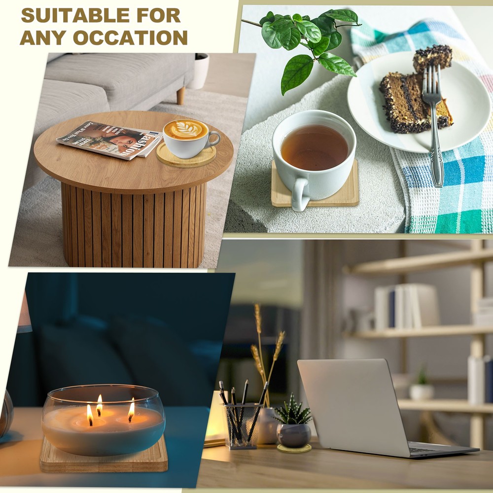 Wooden coasters 2pcs 155x155x10mm for coffee/cups