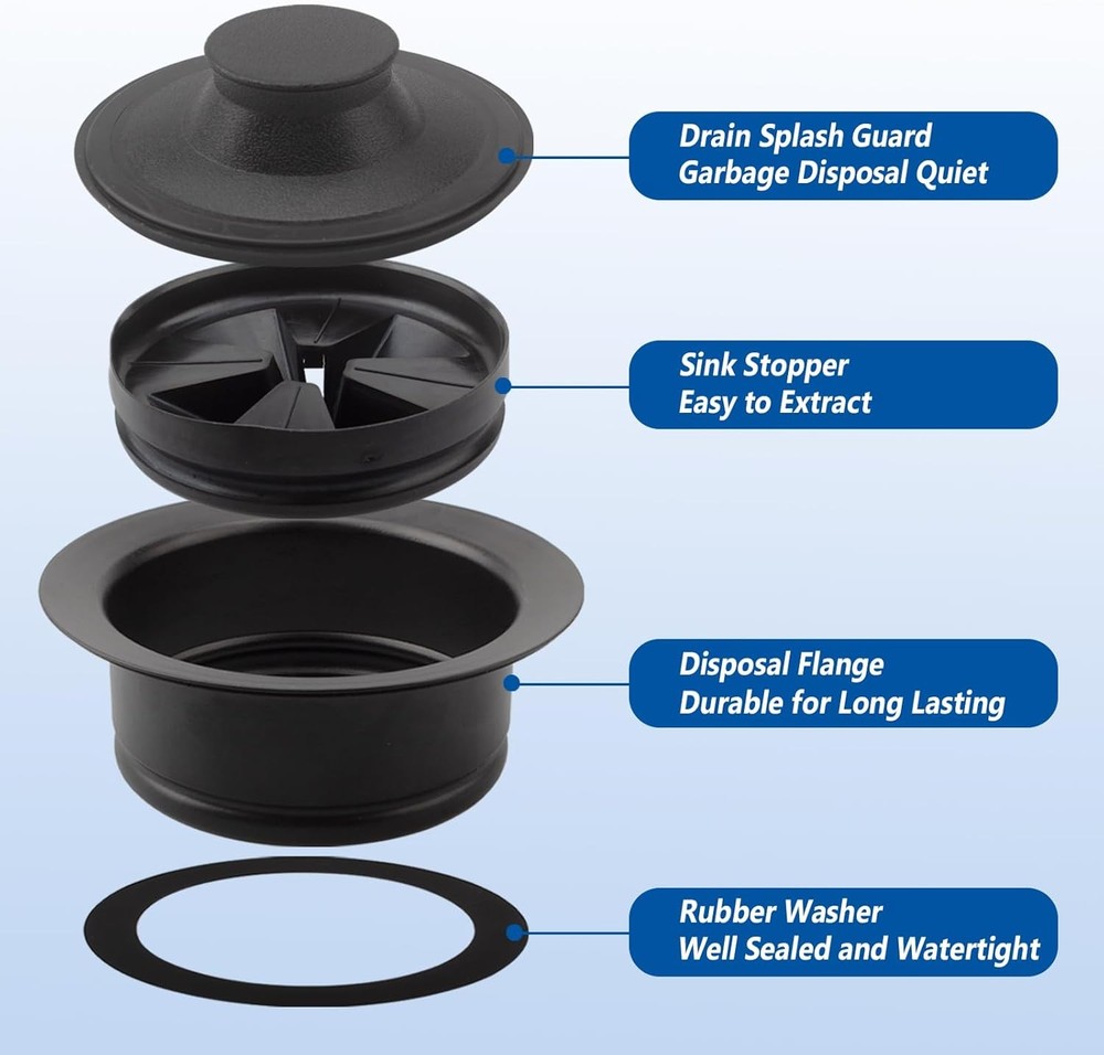 Garbage Disposal Sink Flange Kit with Garbage Disposal Stopper