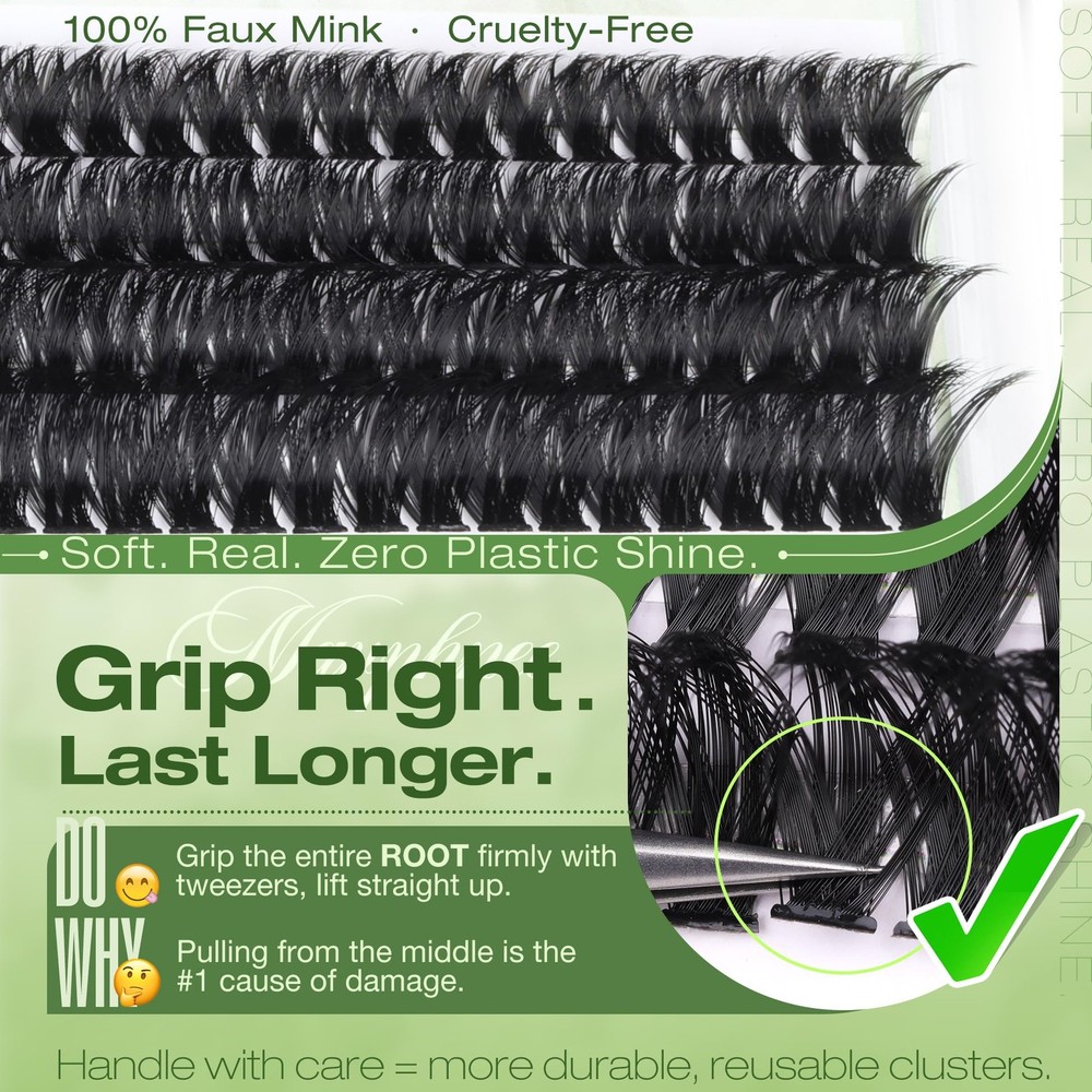 D-Curly Cluster Eyelash Extensions 480Pcs Volume Lash Extensions DIY Eyelash ...