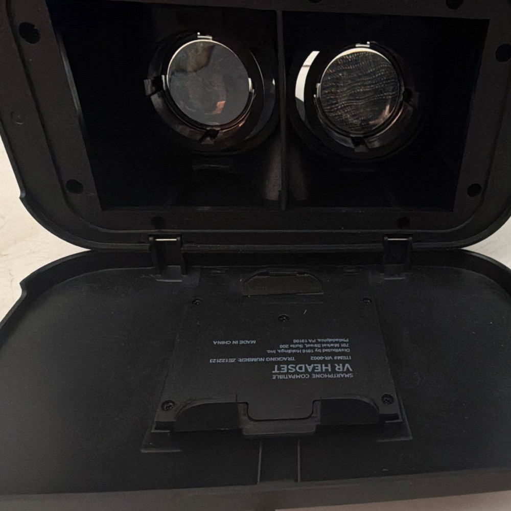 VR-0002 Smartphone Compatible Plastic VR Headset Black