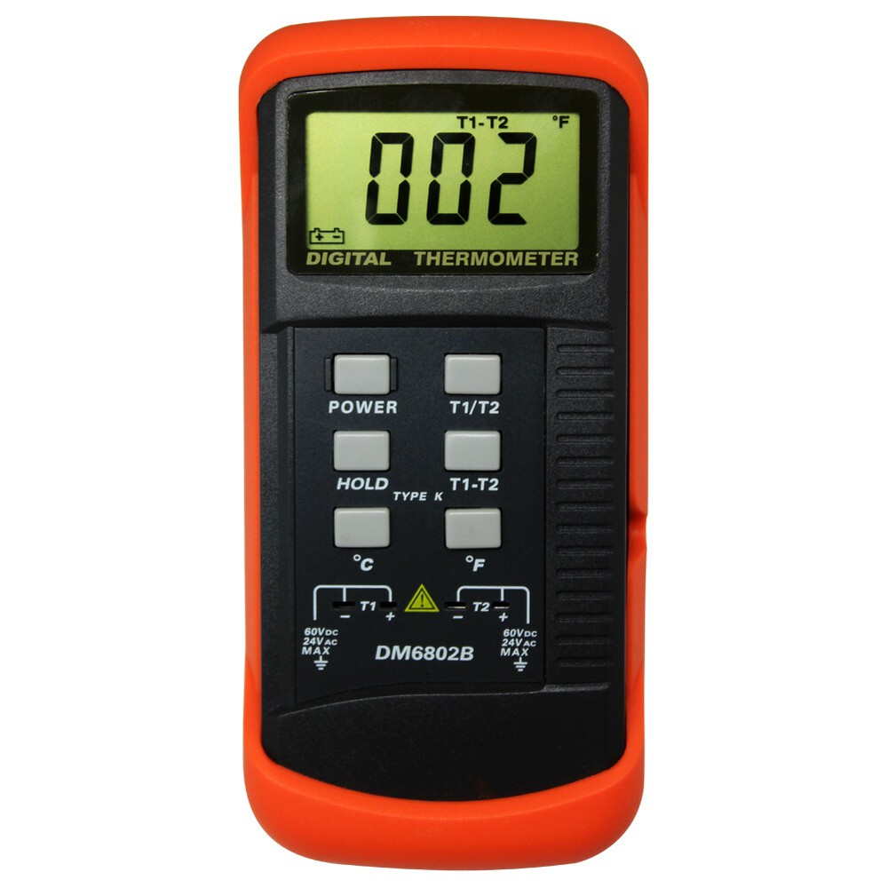 K-Type Two Channel Temperature Tester Sensor DM6802B LCD Digital Thermometer