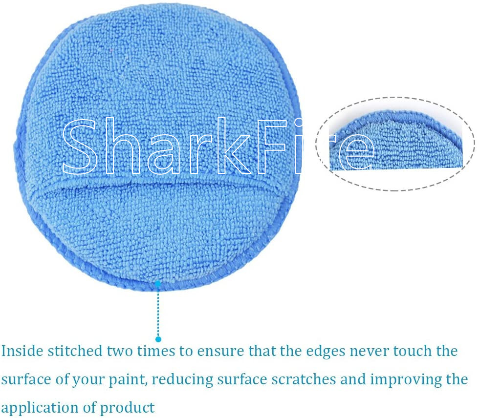 10PCS Microfiber Wax Applicator 5" Diameter Soft Microfiber Wax Applicator Pads