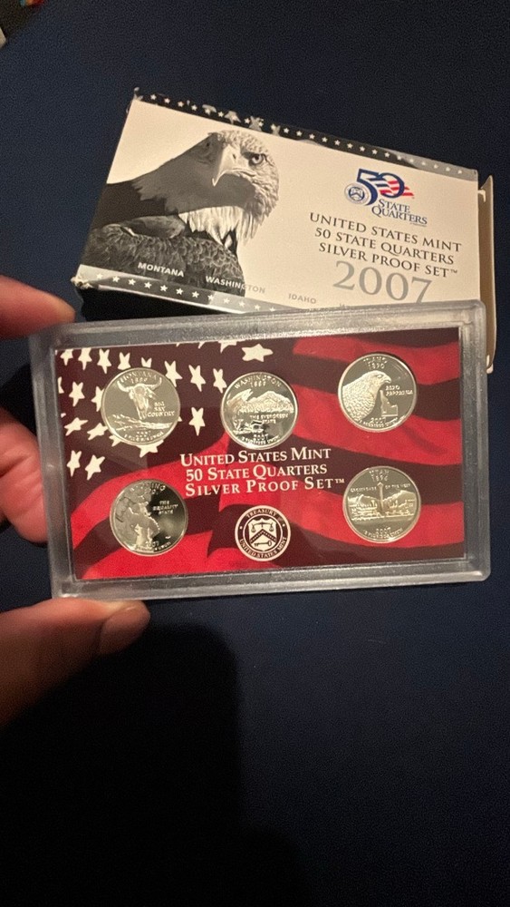 2007 US Mint 50 State Quarters Silver Proof Set