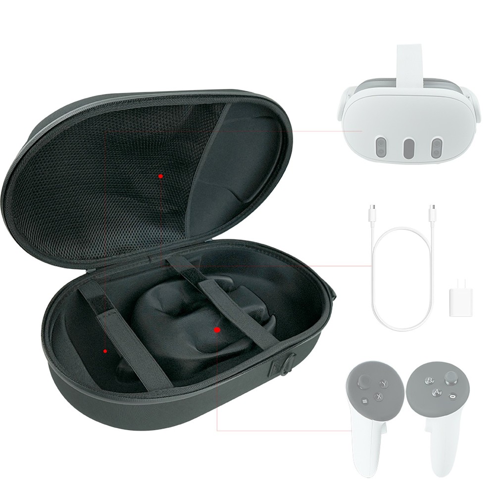 Travle Carrying Case Storage Bag for Quest 3 VR Headset & Controller Accessories