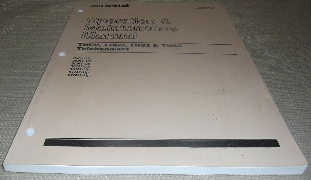 CAT CATERPILLAR TH62 TH63 TH82 TH83 TELEHANDLER OPERATION & MAINTENANCE MANUAL