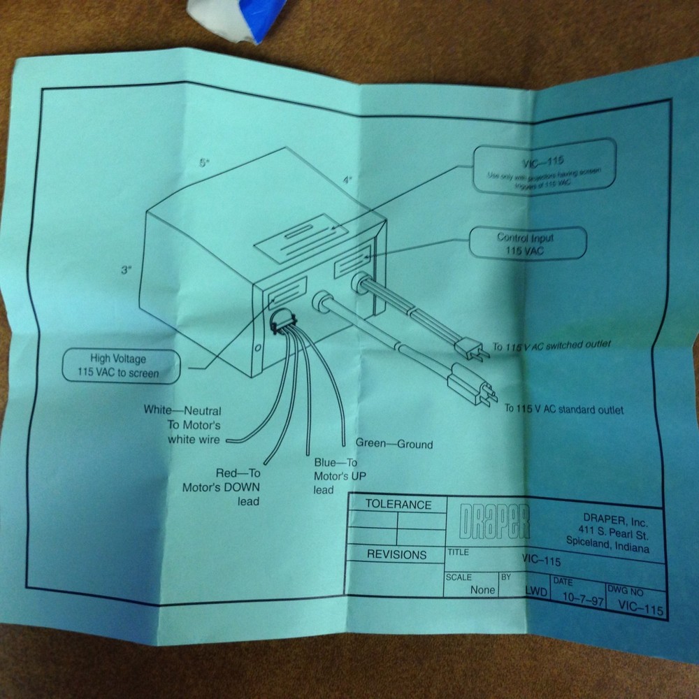 Draper VIC-115 121026 Video Interface Control 110-120 v