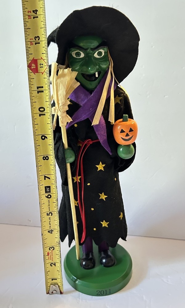 Halloween Nutcracker Wooden Witch 2011 Target 14”