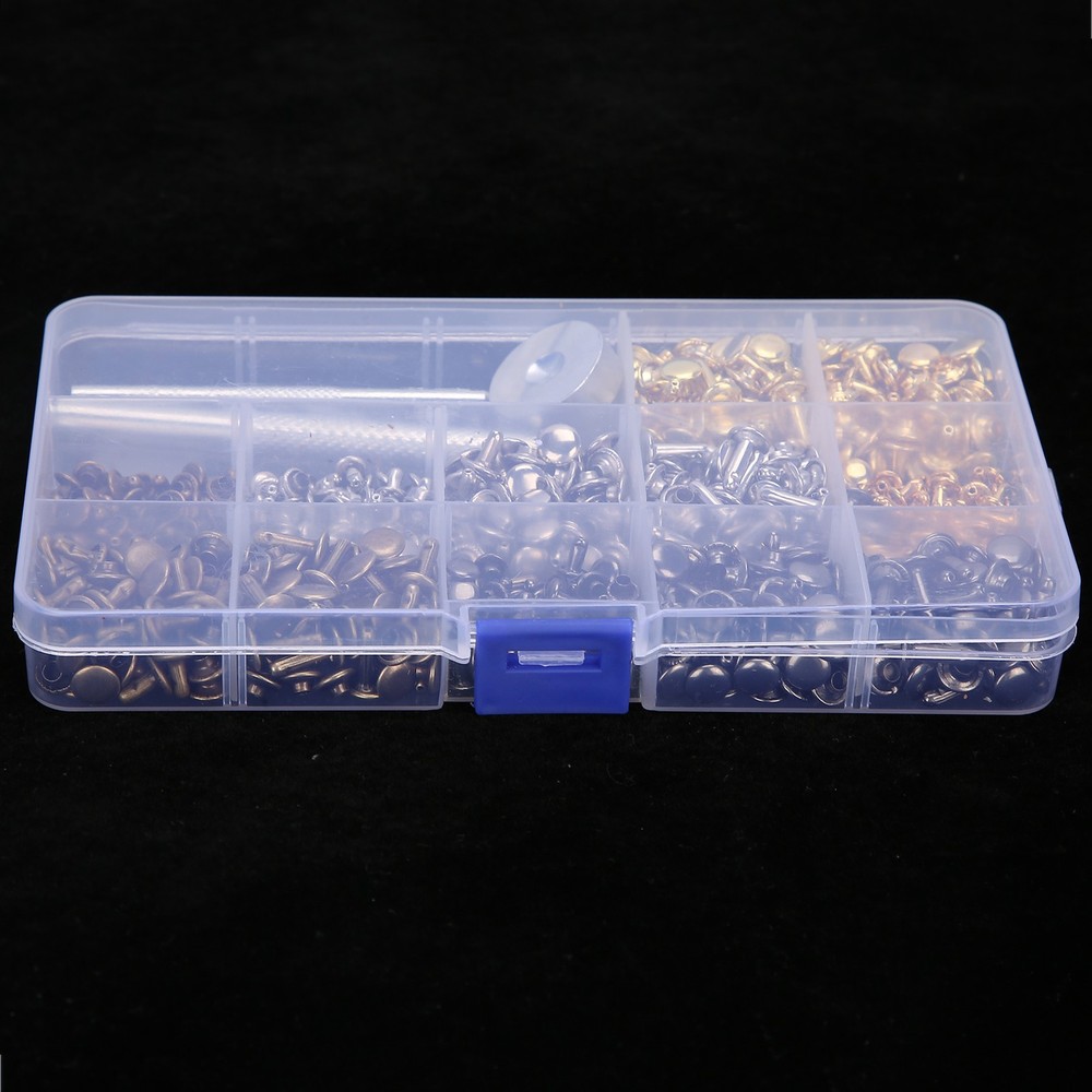 363Pcs Leather Rivets Set Rust-Proof Durable Brass Hand‑Made Accessories For DIY