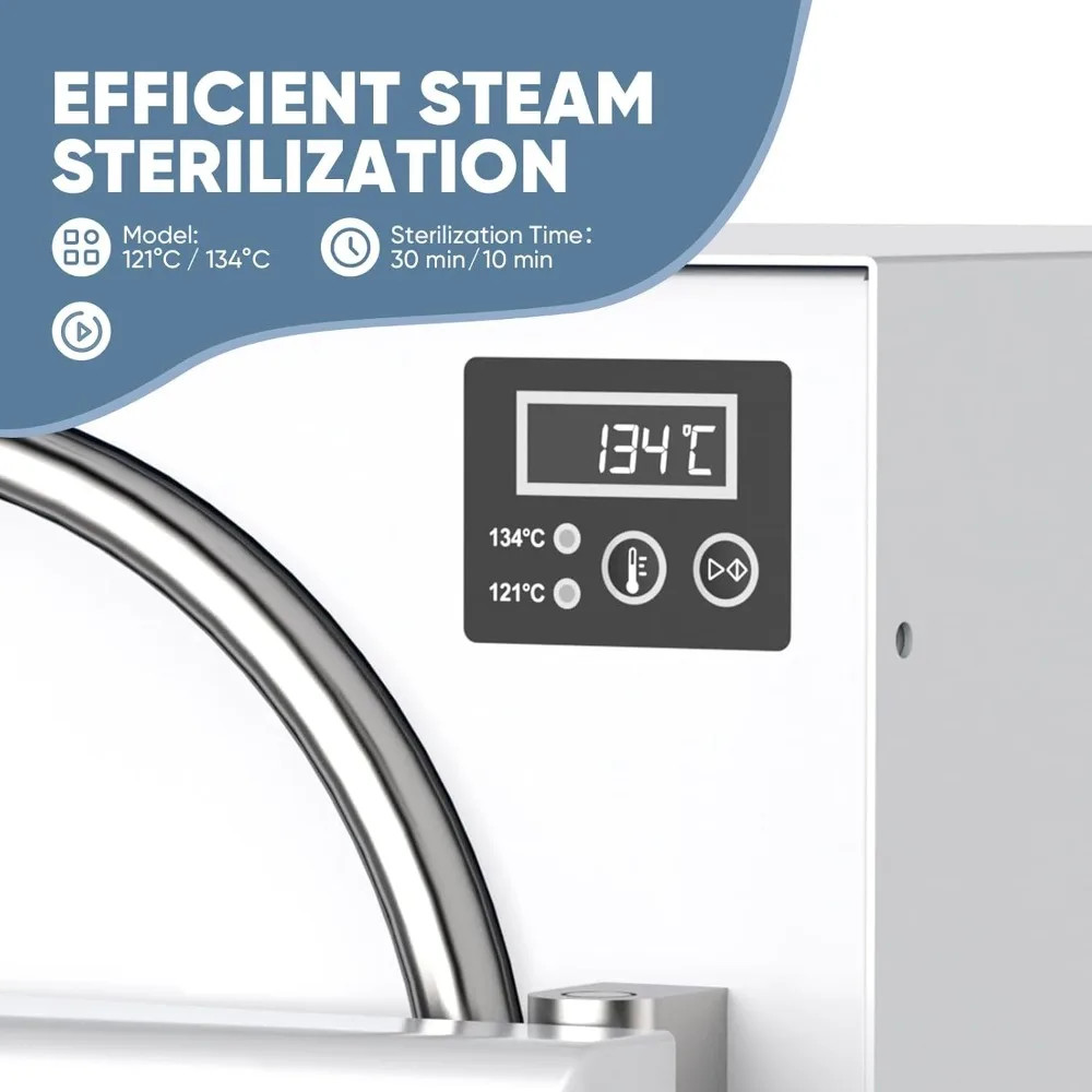 18L Tabletop Autoclave Sterilizer Digital Control Lab High Pressure Machine