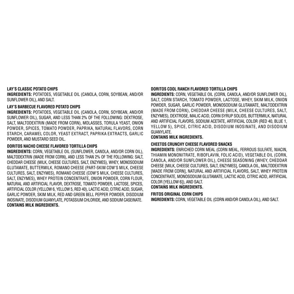 Frito Lay Chips Classic Mix, Variety Pack, 30-count