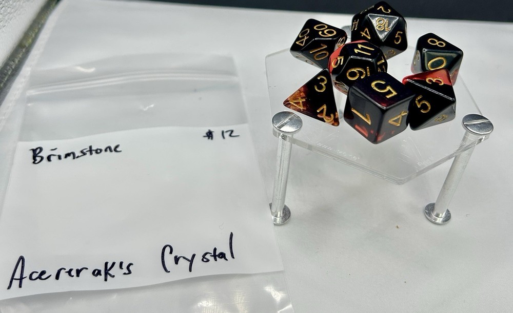 Sirius Acererak's D&D : Crystal polyhedral dice Set Brimstone