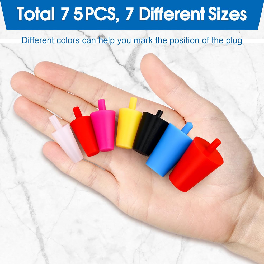 75 PCS Lab Rubber Stoppers Coldairsoap Water Table Hole Plugs 7 Multiple Sizes