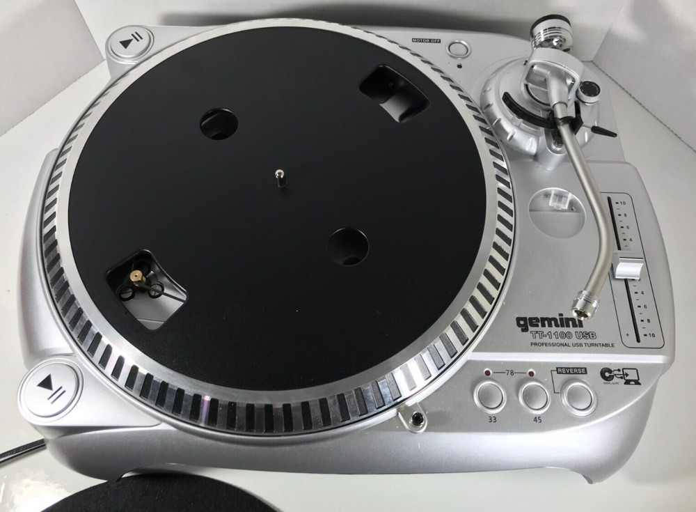 Gemini TT-1100 Professional USB Turntable *Missing Pieces* Belt Driven DJ Record