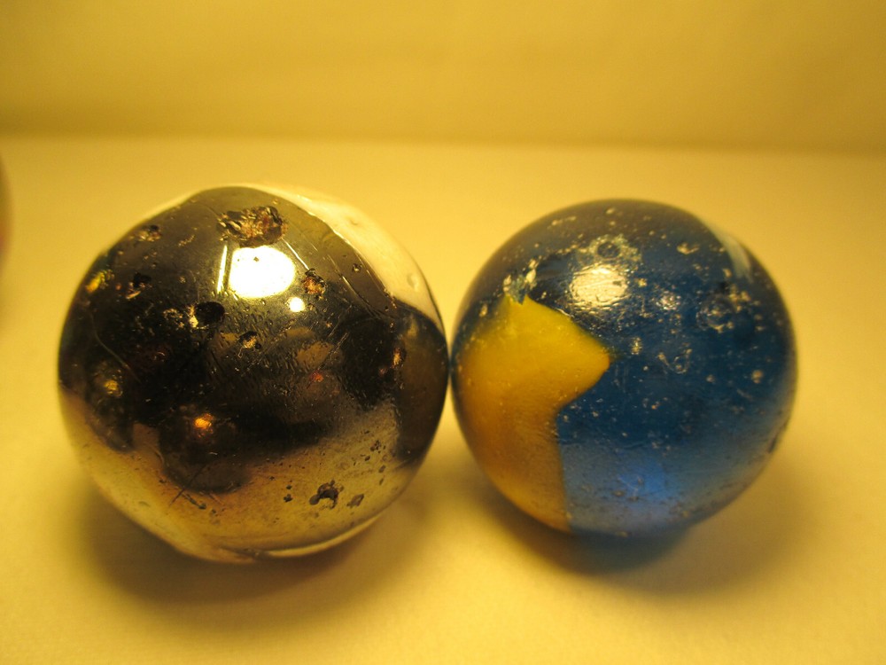 5 x Large Antique Marble / Lauscha / Marble