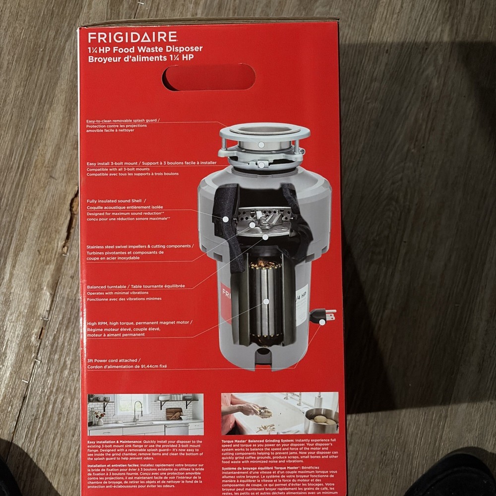 FRIGIDAIRE 1 1/4 HP CORDED GARBAGE DISPOSAL FOR KITCHEN SINKS | FF13DISPC1