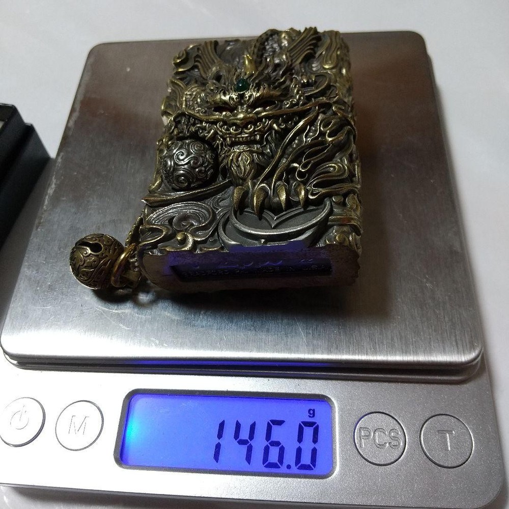 Zippo Full Metal Jacket Dragon God Gold 5 Sided Processing Lighter Japan