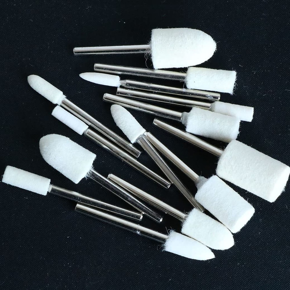 20 Pieces Compressed Wool Polishing Wheels Wool Felt Grinding Bits Buffing