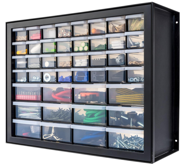Stackable 44 Drawer Screw Organizer Cabinet for Tools, Beads & Electronics
