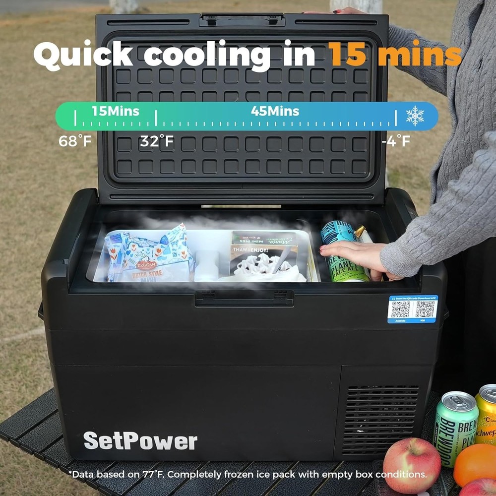 12V Car Refrigerator Freezer Portable Compressor Cooler APP Control for Camping