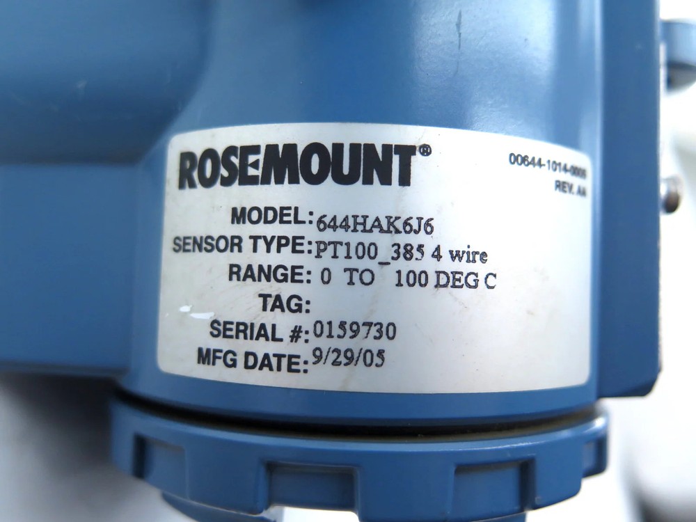 Rosemount 644HAK6J6 Temperature Transmitter 0-100 Deg. Celsius