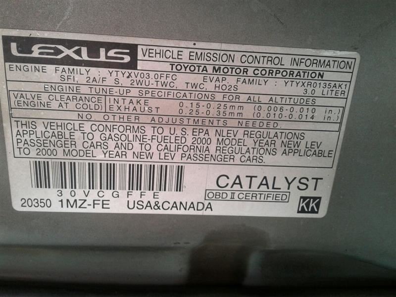 00-01 LEXUS ES300 HEADLAMP LEVELING CONTROL MODULE ECM ASSEMBLY