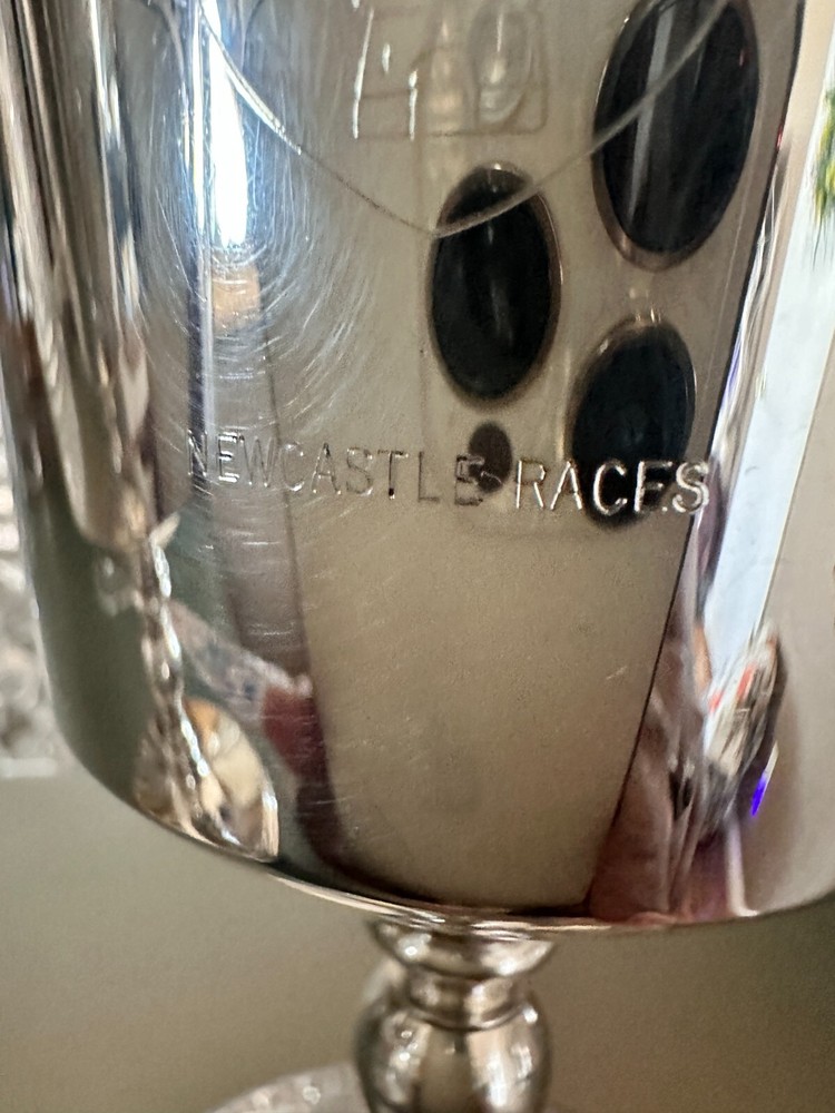 Barker Ellis Silver Commemorative Newcastle Races Silverplate Goblet Cup