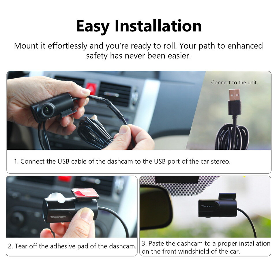 A100 Front USB Dash Camera Wide angle DVR for Eonon Android Car Stereo Headunit