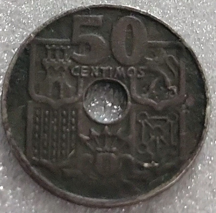 1949 Spain 50 Centimos Circulated Condition *1181