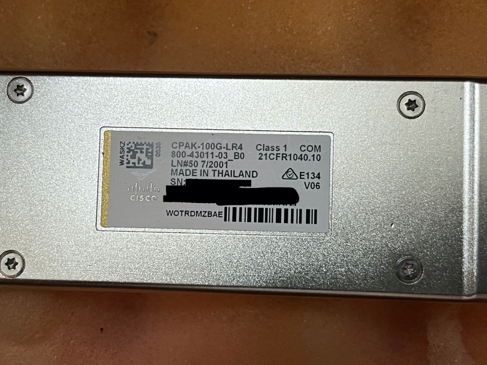 GENUINE CISCO PULL CPAK-100G-LR 100GBASE-LR4 10km SMF Optic Transceiver Module