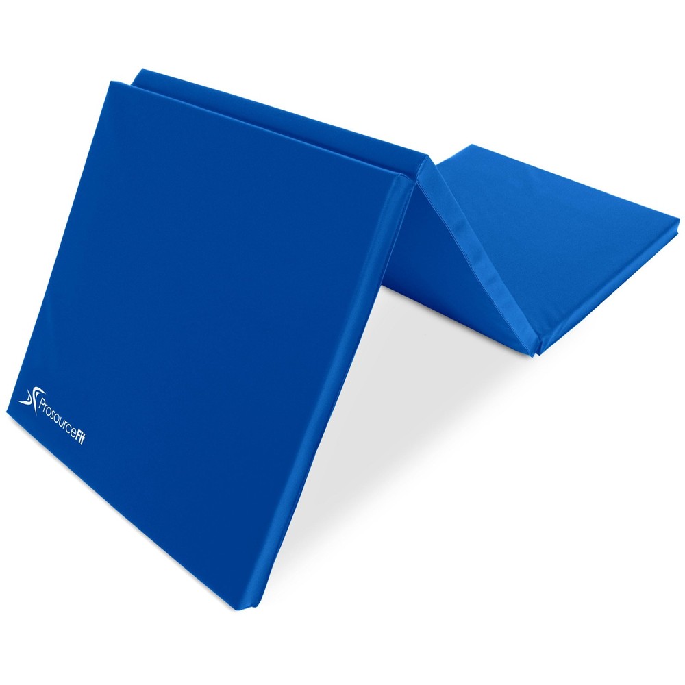 ProSource Tri-Fold Folding Thick Exercise Mat 6’x2’ with Carrying Handles for