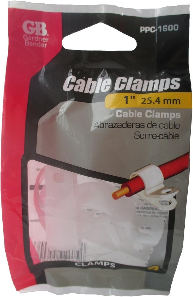 Classic 1-Inch Plastic Cable Clamp - Tough, Lightweight, White Design