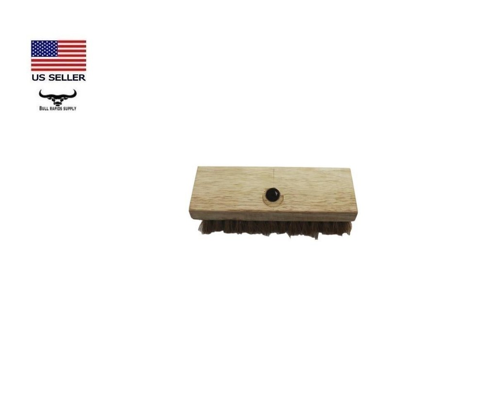 Natural Bristle Wood Deck 7.5" Scrub Brush Standard Threaded Pole Socket