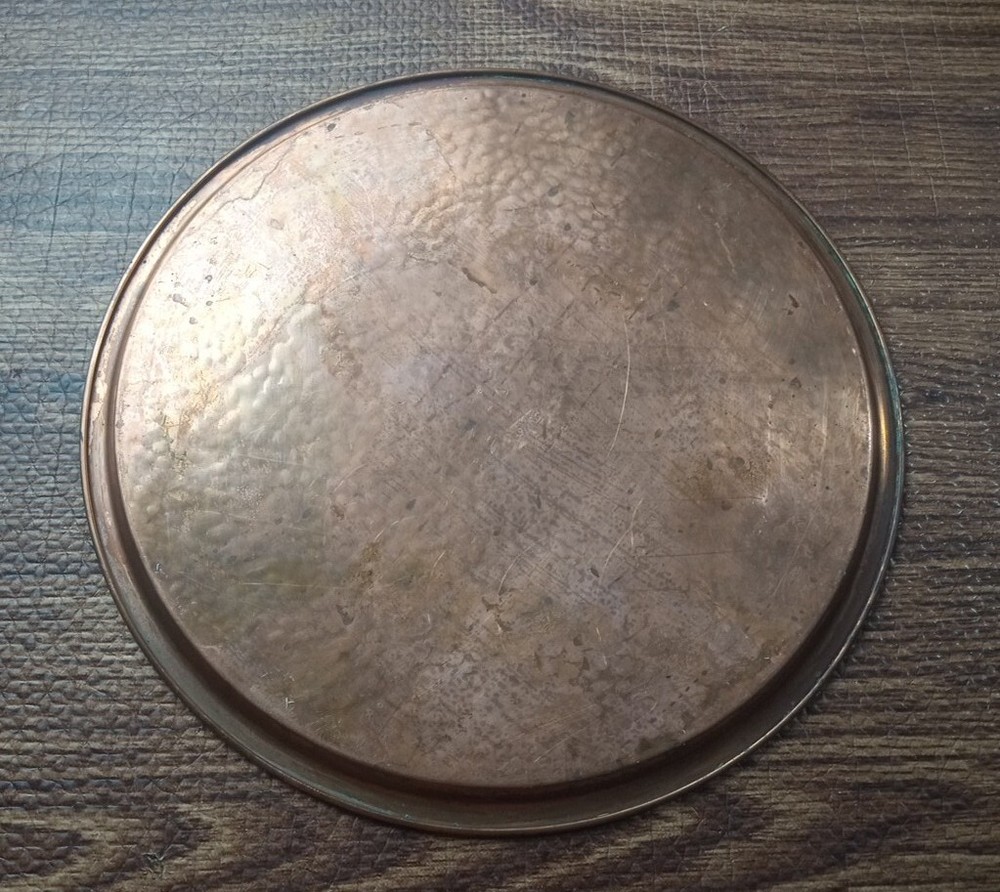 Copper Tray Circular Under Plate 11”