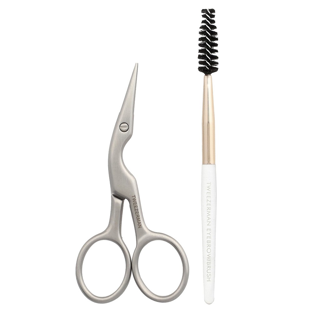 Brow Shaping Scissors & Brush, 2 Piece Set