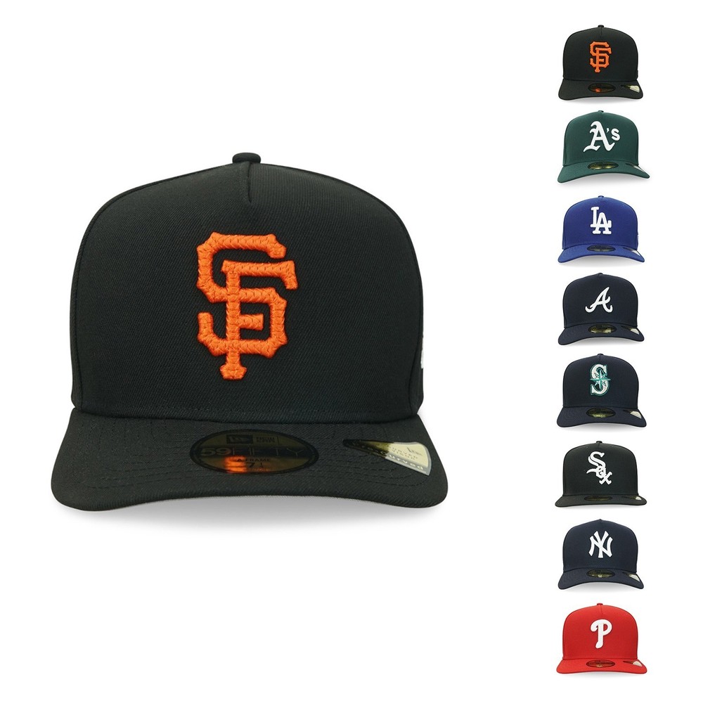 New Era MLB A-Frame Script Safety Pin (Various Teams) 59FITY Fitted Cap Hat