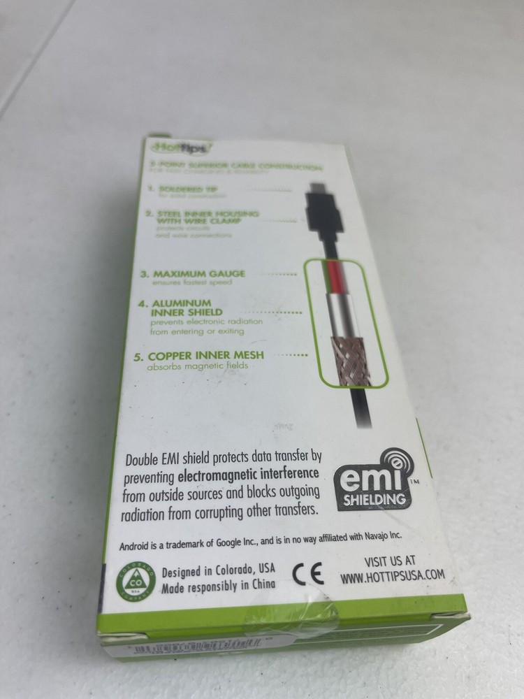 Hottips Charge & Sync Cable 8Ft. Micro USB Connector