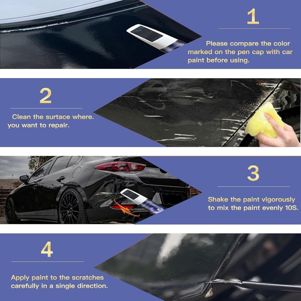 46g Waterproof Machine Gray Touch Up Paint for Mazda – Quick Dry Scratch Remover